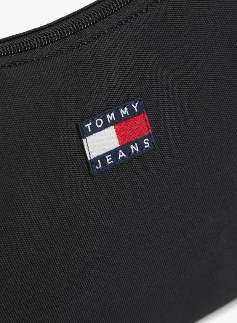 TOMMY JEANS Black Essential Repeat Logo Shoulder Bag for Women | Best Price UAE